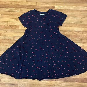 4/$25 Melrose and Market Short Sleeve Sun Dress Heart Break Size Large Black Red